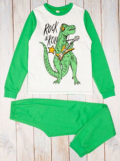 Пижама утепленная для мальчика Valeri tex Динозавр зеленая 1770-55-057 - цена