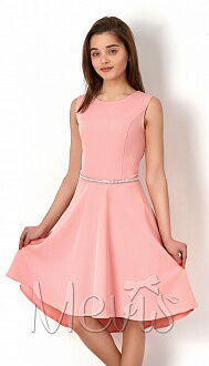 Стильное платье для девочки Mevis персиковое 2778-03 - цена