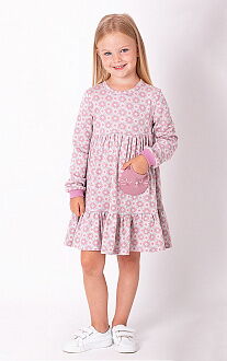 Трикотажное платье для девочки Mevis карман-котик розовое 3514-02 - цена