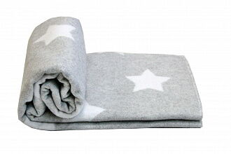 Одеяло-плед детское Vladi Звезды серый 100*140 - размеры