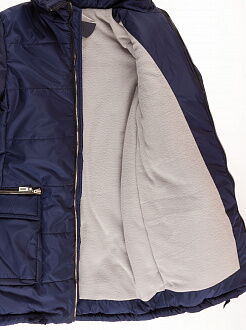 Куртка зимняя для девочки Одягайко темно-синяя 20049 - картинка