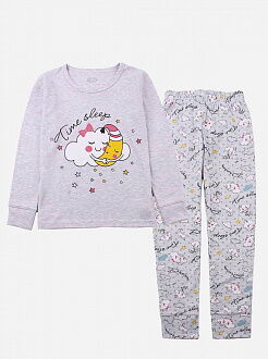 Пижама для девочки Фламинго Time Sleep серая 247-235 - цена