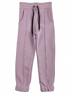 Утепленные спортивные штаны для девочки JakPani лиловые 1502 - цена
