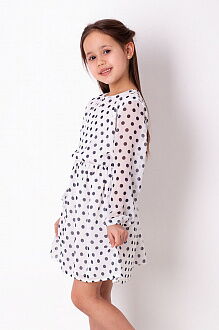Платье в горошек для девочки Mevis белое 3908-03 - цена