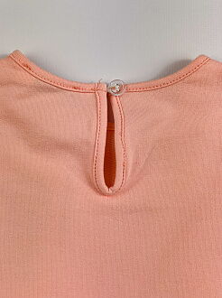 Трикотажное платье для девочки Mevis персиковое 3738-03 - фотография