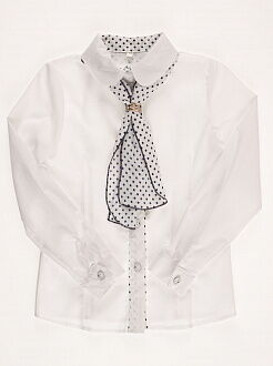 Блузка школьная сo съемным галстуком белая  03294 - фото