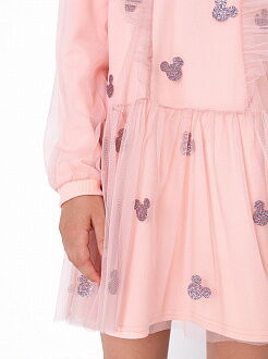 Нарядное платье для девочки Mevis Микки персиковый 4054-03 - фото