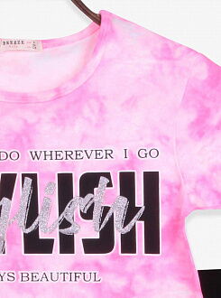 Комплект футболка и бриджи для девочки Breeze Stylish ярко-розовый 17022 - фото