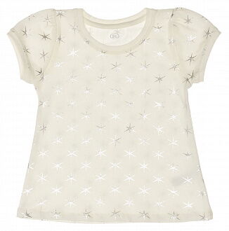 Комплект футболка и шорты для девочки Фламиного молочный 124-427 - размеры