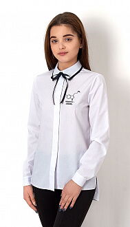 Блузка с длинным рукавом для девочки Mevis белая 2758-01 - цена