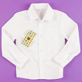Рубашка с длинным рукавом для мальчика Mir Baby белая 5540 - цена