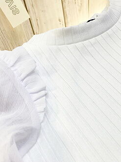 Трикотажная блузка для девочки Mevis белая 4171-01 - размеры