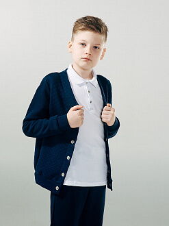 Пиджак трикотажный для мальчика SMIL темно-синий 116345 - фотография