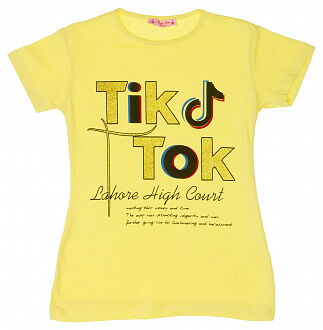 Футболка для девочки Tik Tok желтая 519/719 - фото