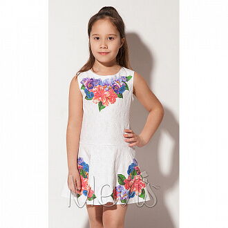 Платье для девочки Mevis Цветы молочное 1430-01 - цена