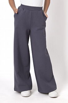 Трикотажные брюки-палаццо для девочки Mevis графит 4753-02 - цена