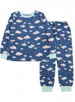 Утепленная пижама Фламинго тучки синяя 329-307 - цена