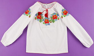Вышиванка-блузка с длинным рукавом для девочки Valeri tex 1660-20-311 - размеры