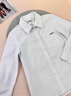 Рубашка коттоновая для девочки Mevis белая 4959-01 - картинка