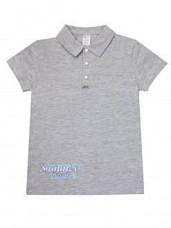 Футболка-поло с коротким рукавом SMIL серый меланж 114686/114685 - фото