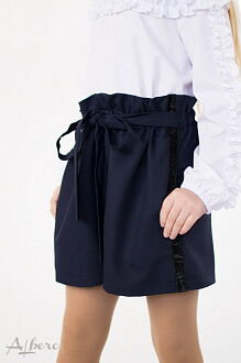 Школьные шорты "paper bag" для девочки Albero синие 4035 - цена
