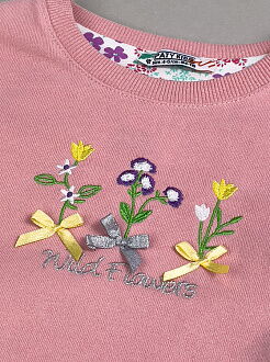 Свитшот для девочки Paty Kids Wild Flowers пудра 61203 - фото