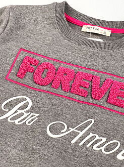 Свитшот для девочки Breeze Forever серый 15359 - фотография