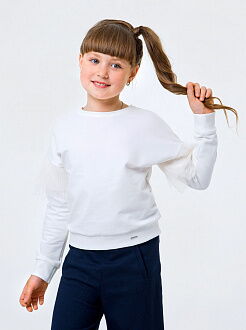 Свитшот с длинным рукавом для девочки SMIL молочный 116443/116444 - размеры