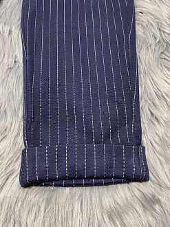 Трикотажные брюки для девочки Mevis синие 3378-03 - фото