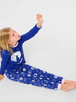 Пижама со светящимся рисунком для девочки Smil Кот фиолетовая 104800 - фотография