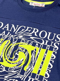 Футболка для мальчика Isobel Dangerous темно-синяя 12107 - размеры