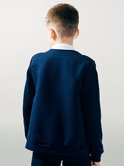 Пиджак трикотажный для мальчика SMIL темно-синий 116347 - фото