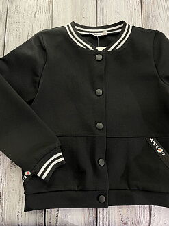 Бомбер для девочки Mevis черный 4158-02 - фото