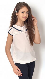 Блузка с коротким рукавом для девочки Mevis пудра 2459-05 - цена