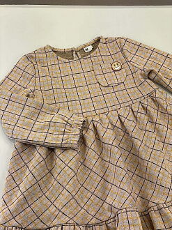 Платье для девочки Mevis Клетка бежевое 4897-01 - размеры