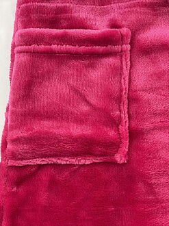 Теплый халат вельсофт для девочки Единорожка малиновый 441-909 - фотография