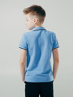 Футболка-поло с коротким рукавом для мальчика SMIL синяя 114593 - фото