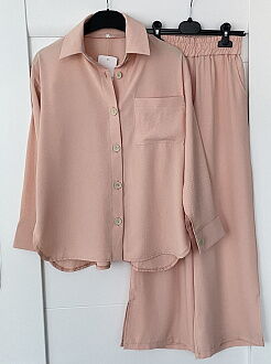 Костюм рубашка и палаццо для девочки персик 2005 - цена