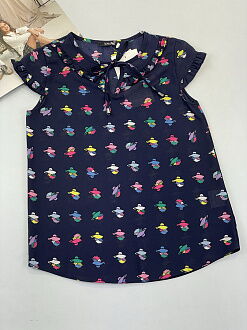 Блузка для девочки Mevis синяя 3846-02 - цена