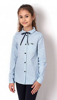 Блузка для девочки Mevis Горошек голубая 2645-01 - цена