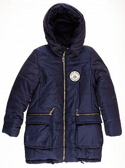Куртка зимняя для девочки Одягайко темно-синяя 20049 - цена
