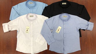 Рубашка для мальчика Woorage голубой меланж 4018 - цена