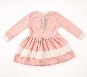 Платье велюровое для девочки  Family Pupchik Кружево розовое 9009 - фото