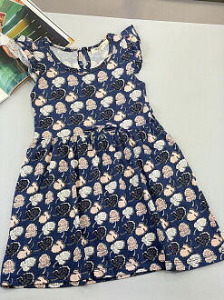Платье для девочки Breeze Листики синее 15905 - цена