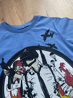 Комплект для мальчика футболка и шорты Battleground синий - размеры