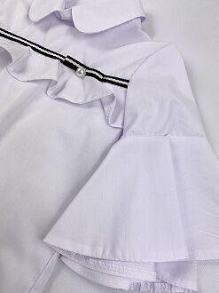 Нарядная школьная блузка для девочки белая 1308 - купить