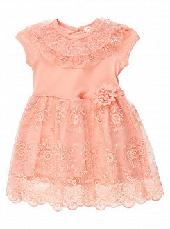 Кружевное платье для девочки Breeze персиковое 10989 - цена