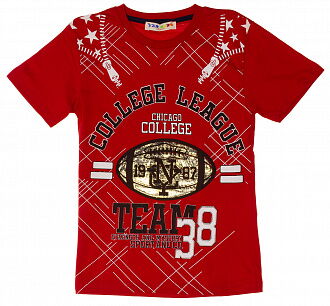 Футболка для мальчика TEAM 38 красная - фото