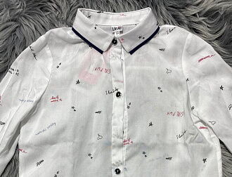 Рубашка для девочки Mevis белая 3756-01 - фото