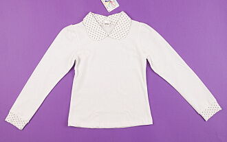 Блузка трикотажная для девочки Valeri tex белая 1825-99-042 - фото
